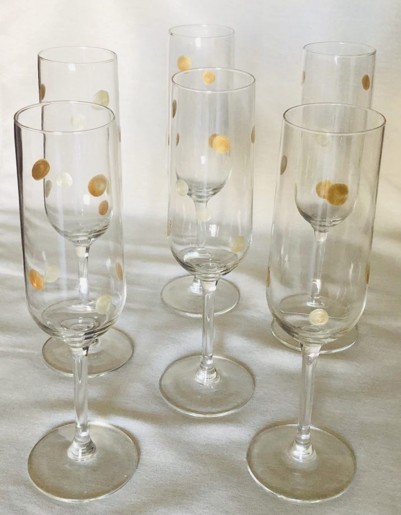flutes de champagne peintes à la main