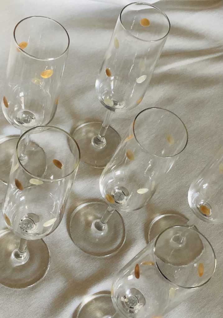 flutes de champagne peintes à la main