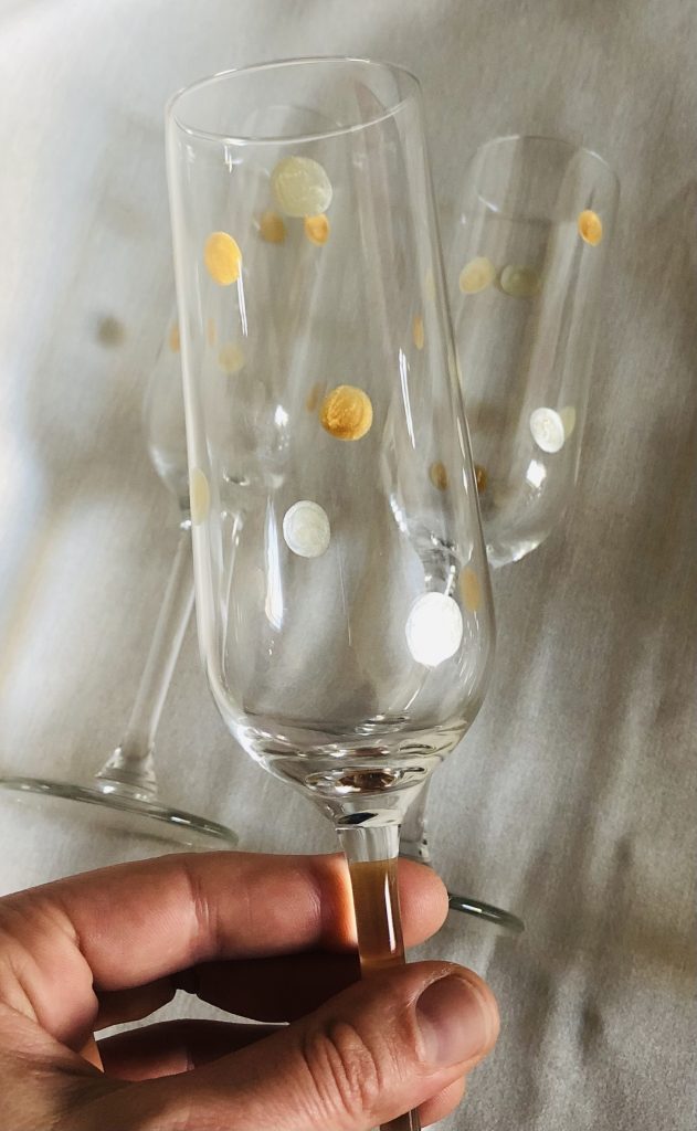 flutes de champagne peintes à la main