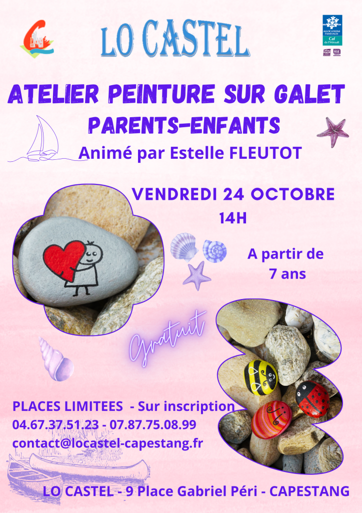 affiche pour un atelier de peinture sur galets GRATUIT