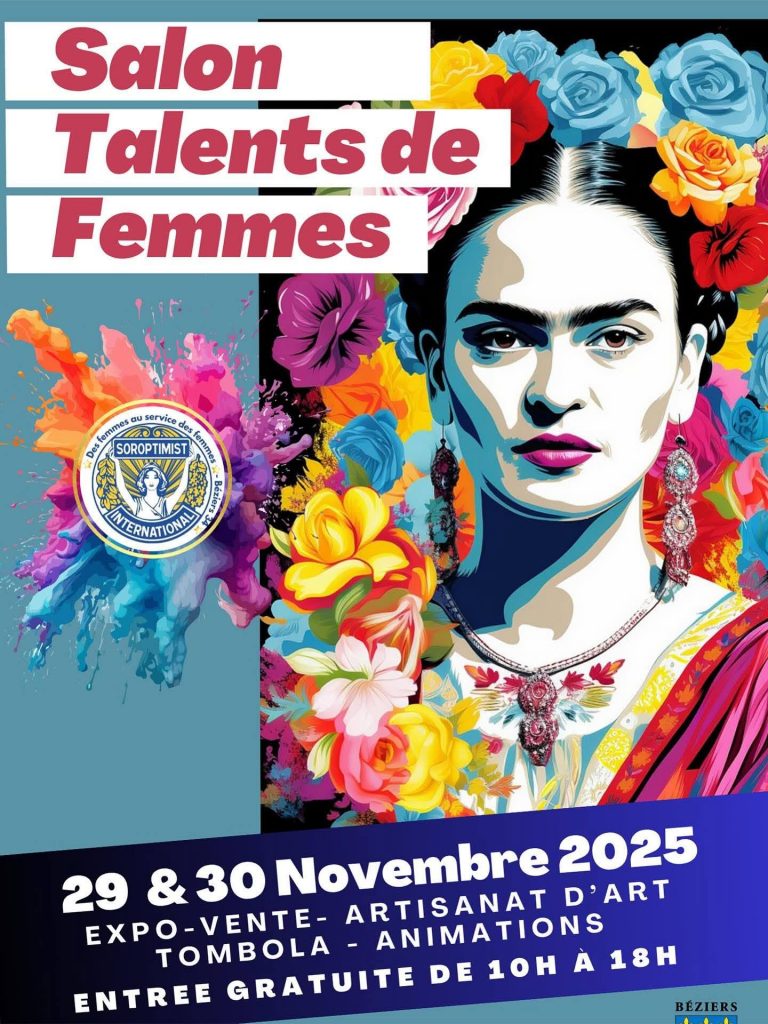 affiche salon talents de femmes qui aura lieu à Béziers le week-end du 29 et 30 novembre