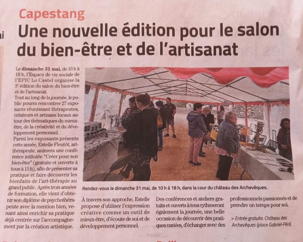 article d express dans lequel je suis citée. Cela parle de ma pratique d'art thérapeute