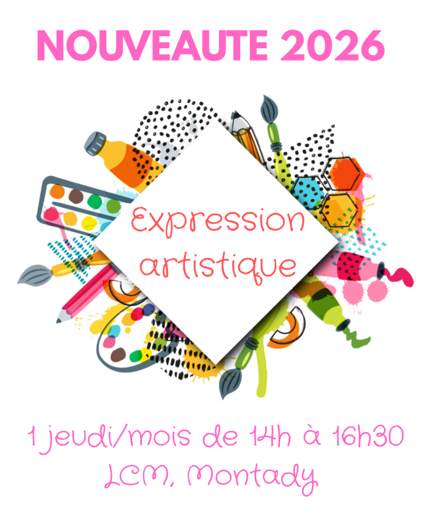 affiche présentation atelier expression artistique que j'animerai à Montady